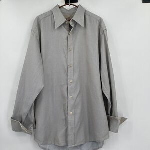 Robert Graham Blue White Long Sleeve Subtle Collar Button Up Shirt Large